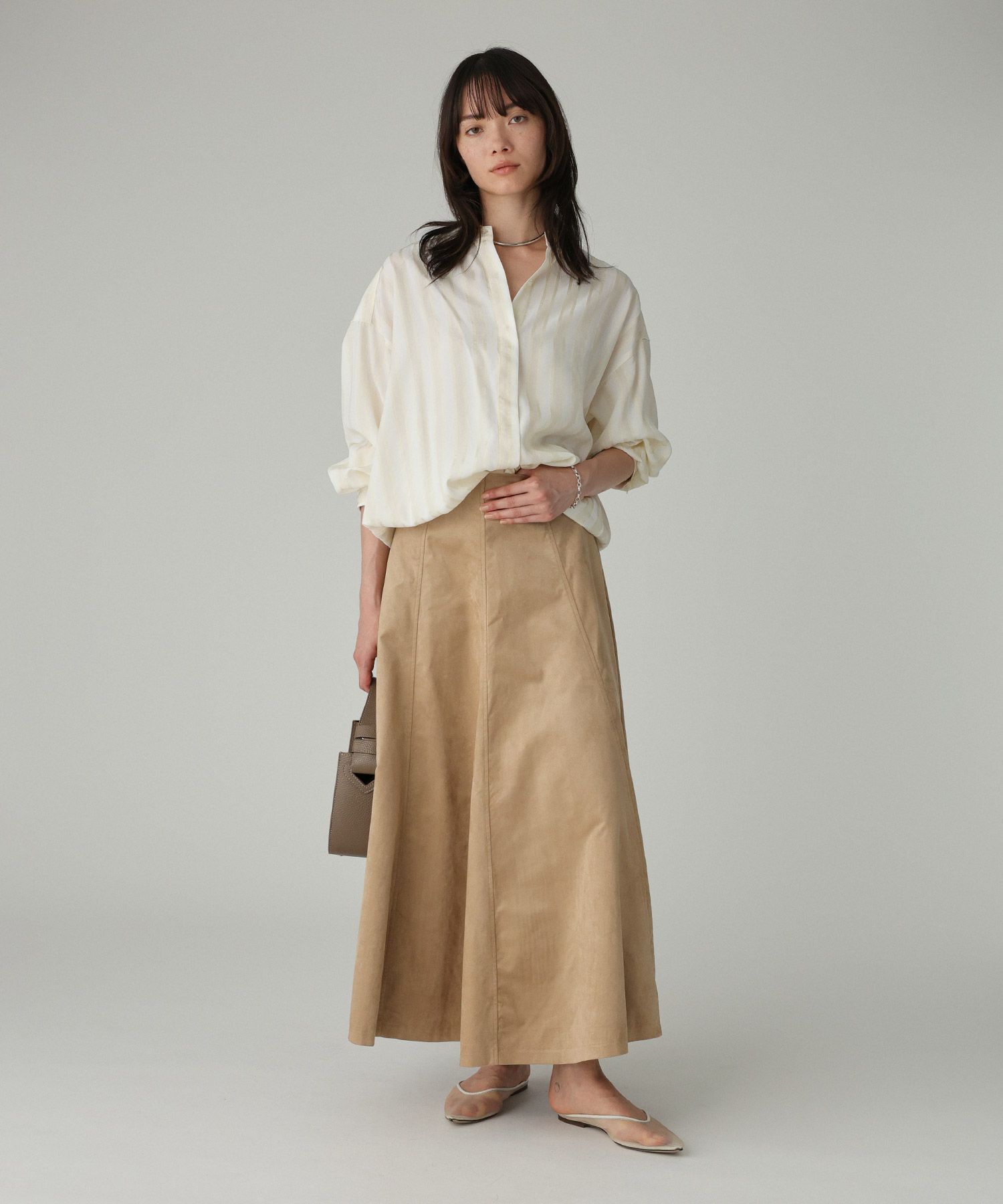 BABYLONE「キュプラストライプシャツ」|シャツ・ブラウス|