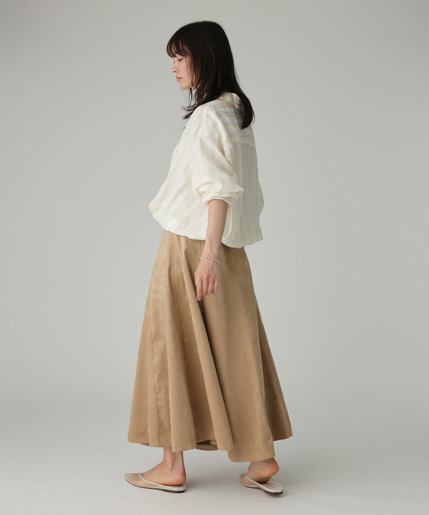 BABYLONE「キュプラストライプシャツ」|シャツ・ブラウス|