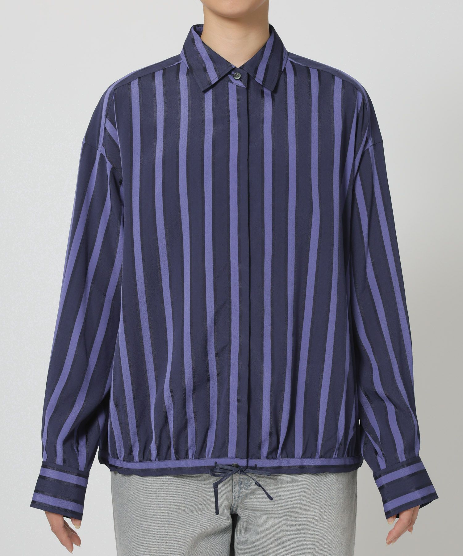 BABYLONE「キュプラストライプシャツ」|シャツ・ブラウス|