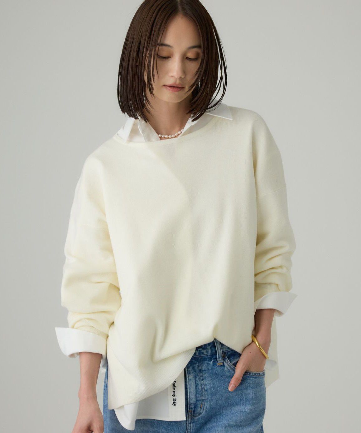 BABYLONE「ボートネックポンチョニット	」|ニット・セーター|ﾎﾜｲﾄ