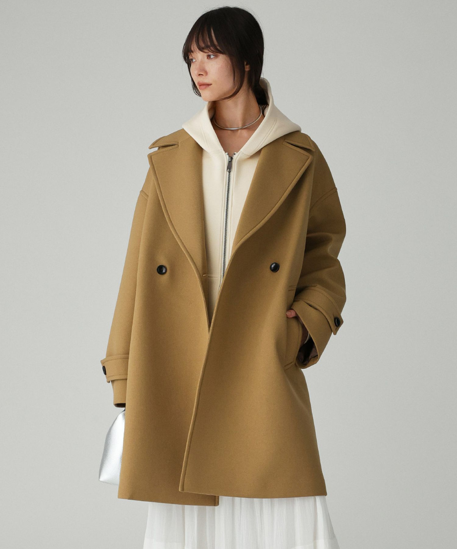 BABYLONE「ボンディングジャケットコート」|ピーコート|ﾍﾞｰｼﾞｭ