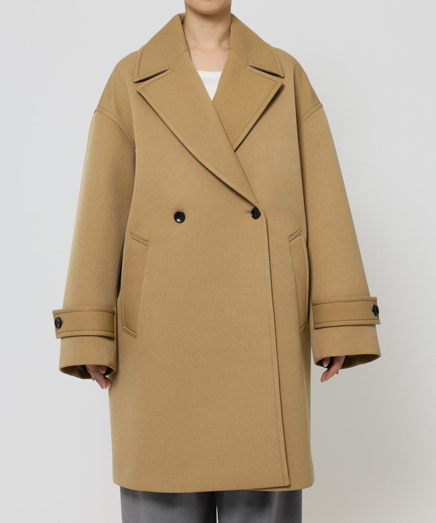 BABYLONE「ボンディングジャケットコート」|ピーコート|