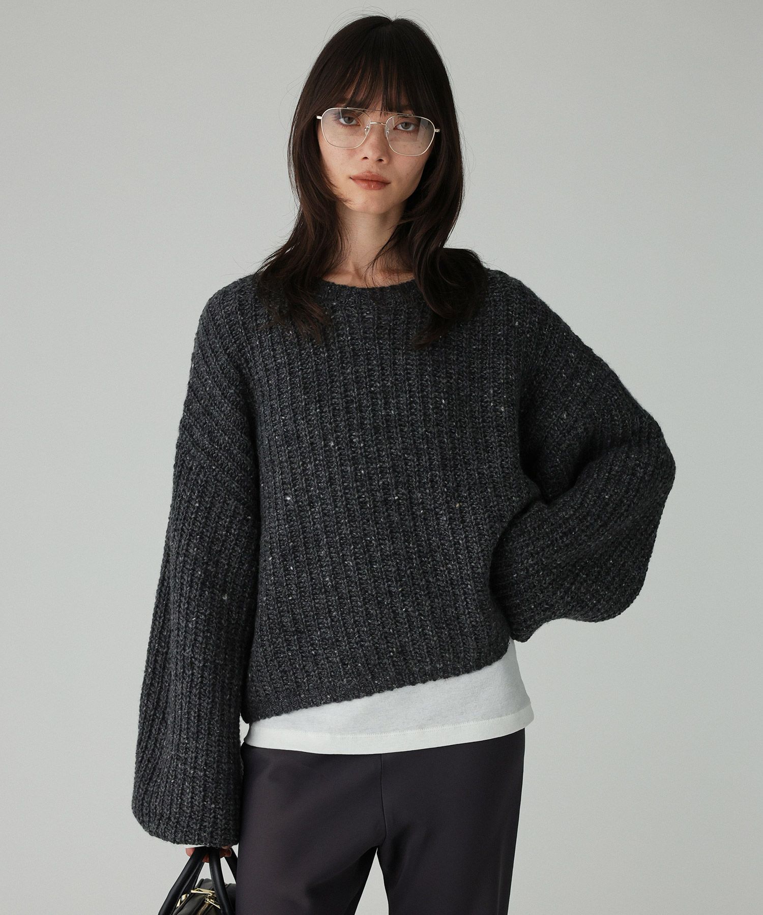 BABYLONE「カラーネップニット」|ニット・セーター|ﾁｬｺｰﾙ