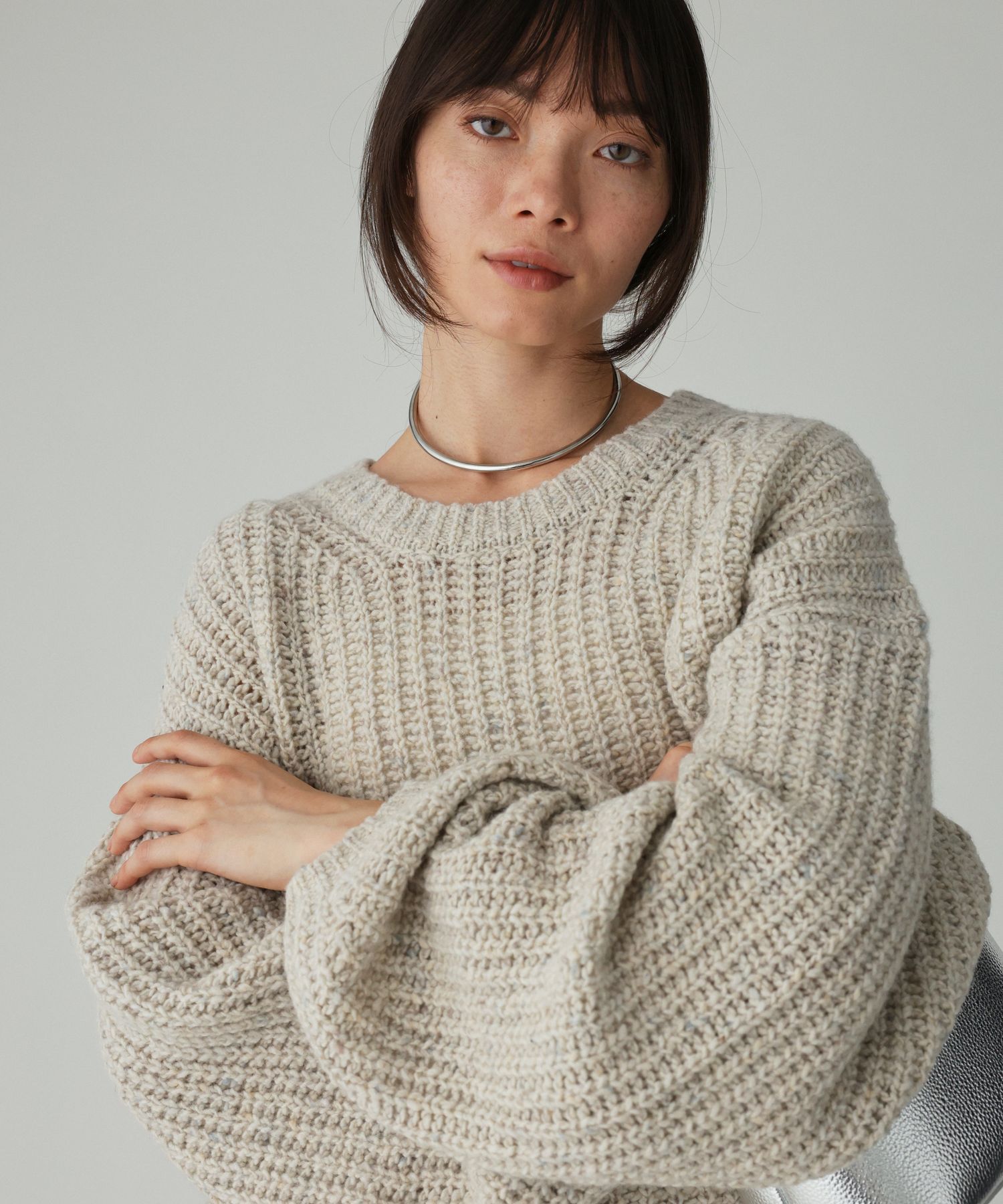 BABYLONE「カラーネップニット」|ニット・セーター|