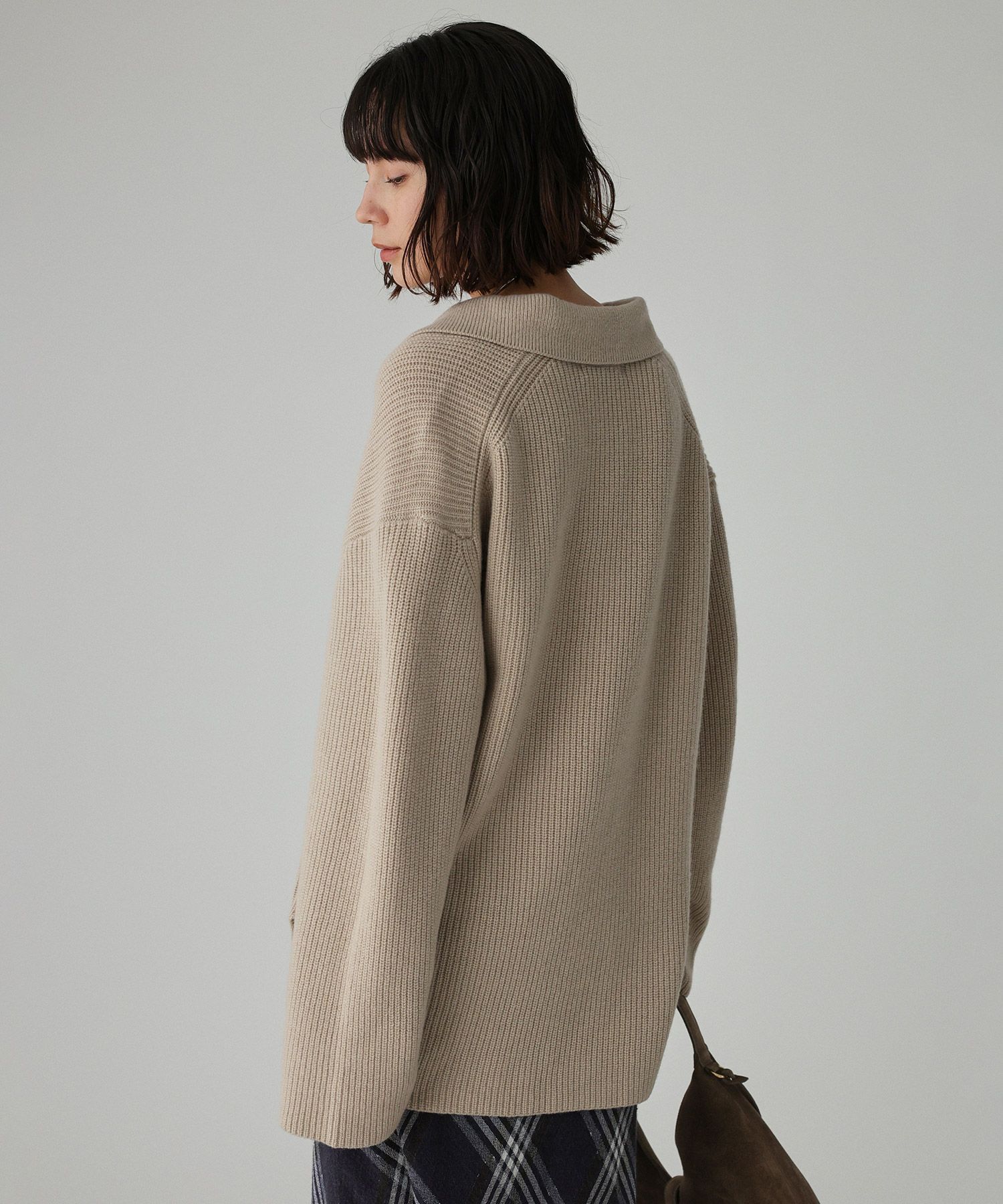 BABYLONE「スキッパーミドルゲージニットプルオーバー」|ニット・セーター|