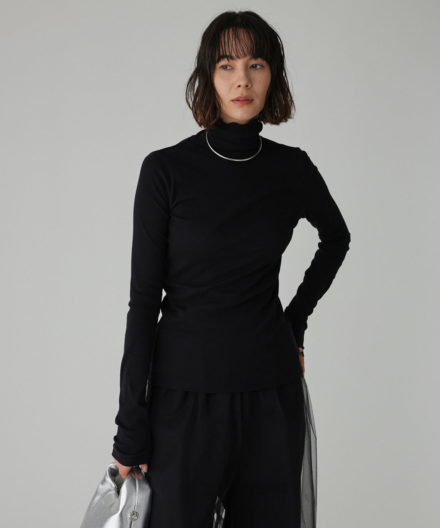 BABYLONE「シアーフライスタートルネックプルオーバー」|Tシャツ・カットソー|