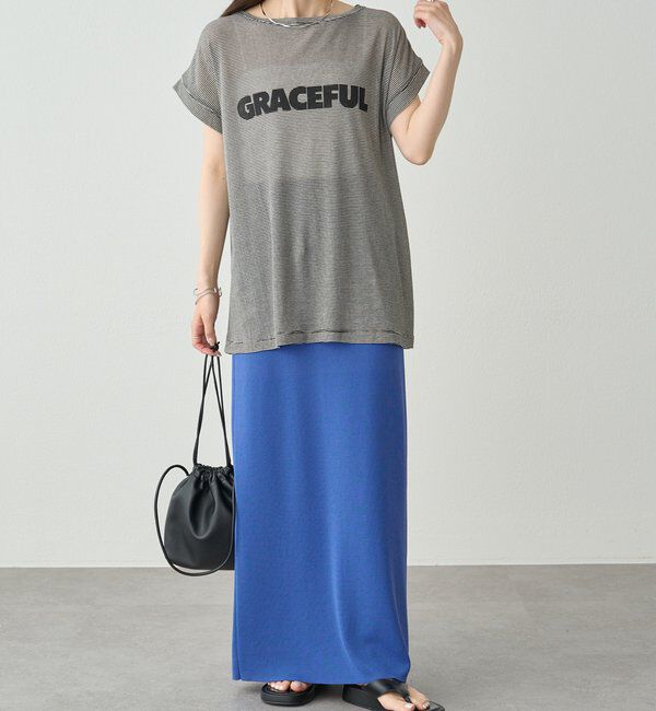  「ミジンボーダーロゴプリントTシャツ」|Tシャツ・カットソー|