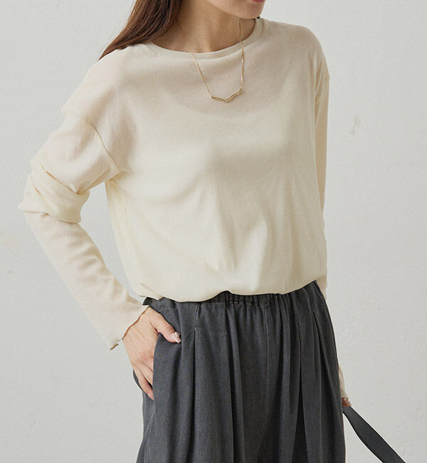  「【リバイバル】ナイロンチュールベロアクルーネックカットソー」|プルオーバー|