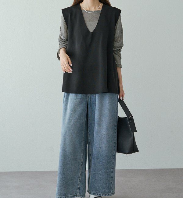  「スポンディッシュVネックニットベスト」|ニット・セーター|