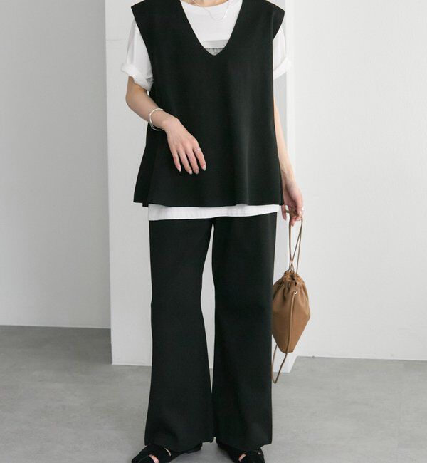  「スポンディッシュVネックニットベスト」|ニット・セーター|