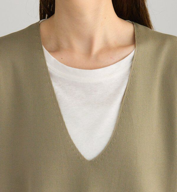  「スポンディッシュVネックニットベスト」|ニット・セーター|