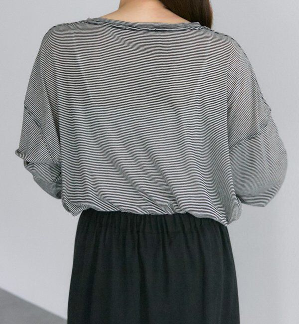  「ミジンボーダーロングスリーブカットソー」|Tシャツ・カットソー|