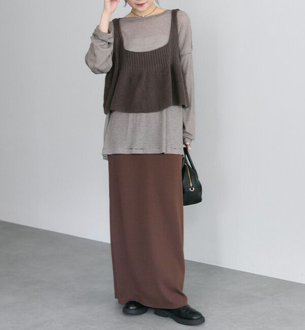  「ミジンボーダーロングスリーブカットソー」|Tシャツ・カットソー|