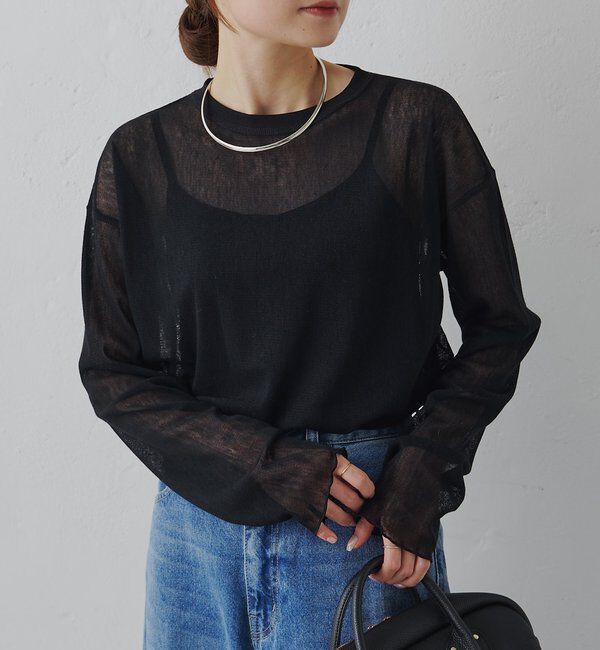  「トリコットメッシュカットソー」|Tシャツ・カットソー|