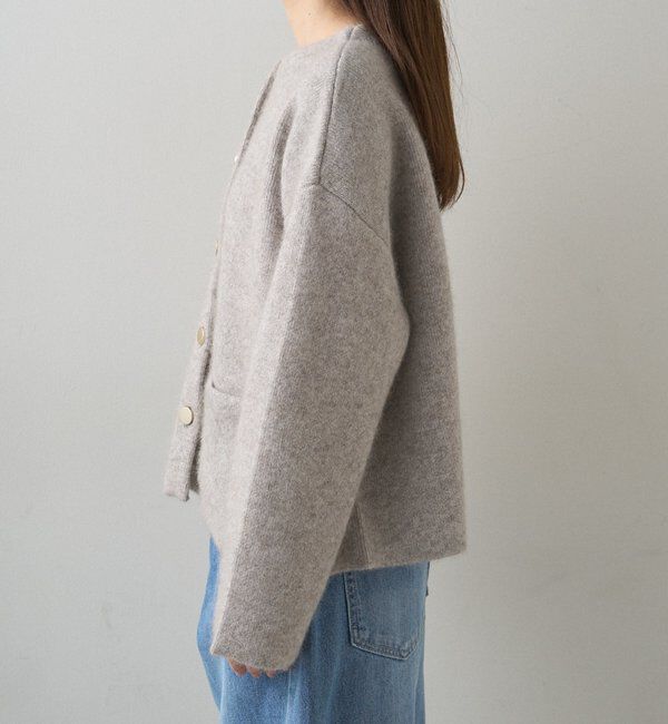  「Wフェイスニットノーカラージャケット」|テーラードジャケット|