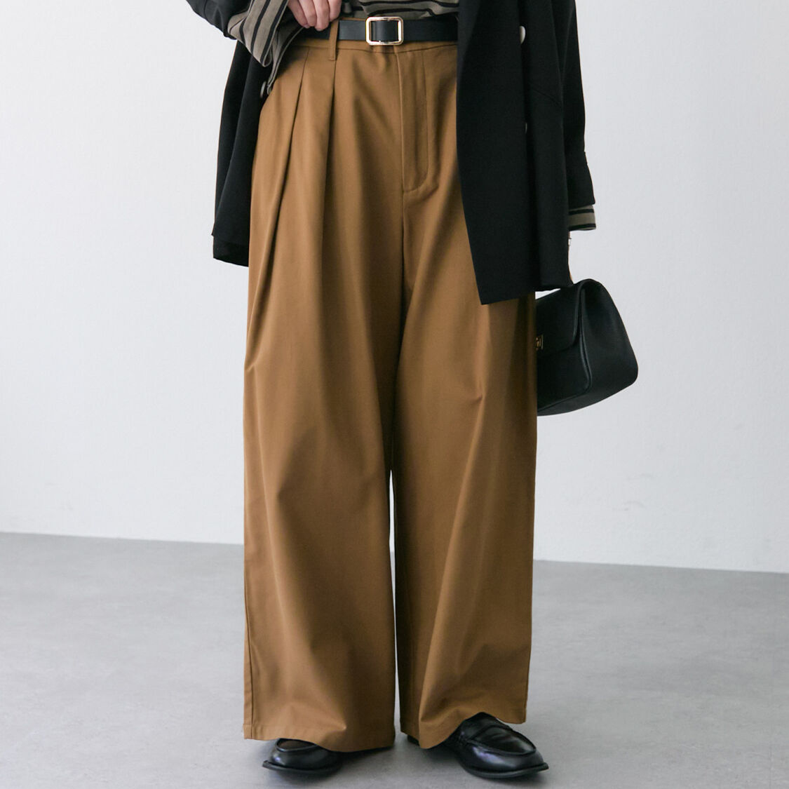  「コットンレーヨンツータックワイドパンツ」|その他|