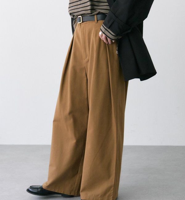 「コットンレーヨンツータックワイドパンツ」|その他|