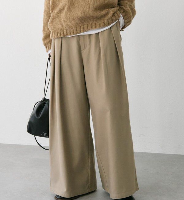  「コットンレーヨンツータックワイドパンツ」|その他|