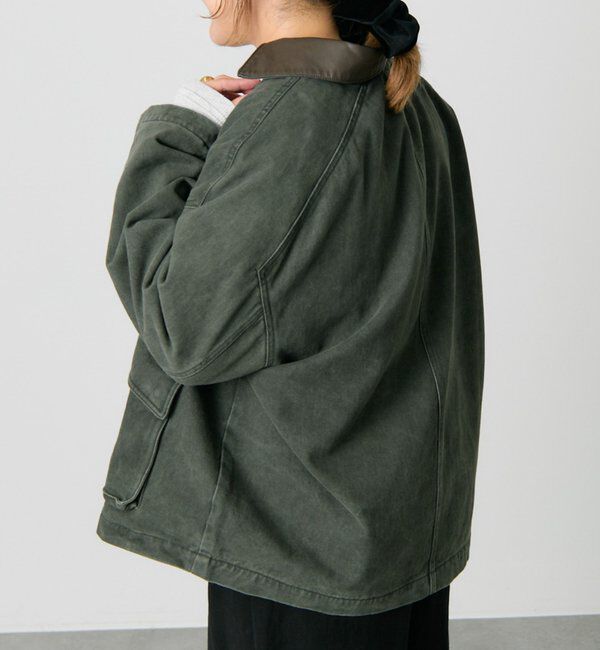  「フェイクレザー襟カバーオールジャケット」|テーラードジャケット|