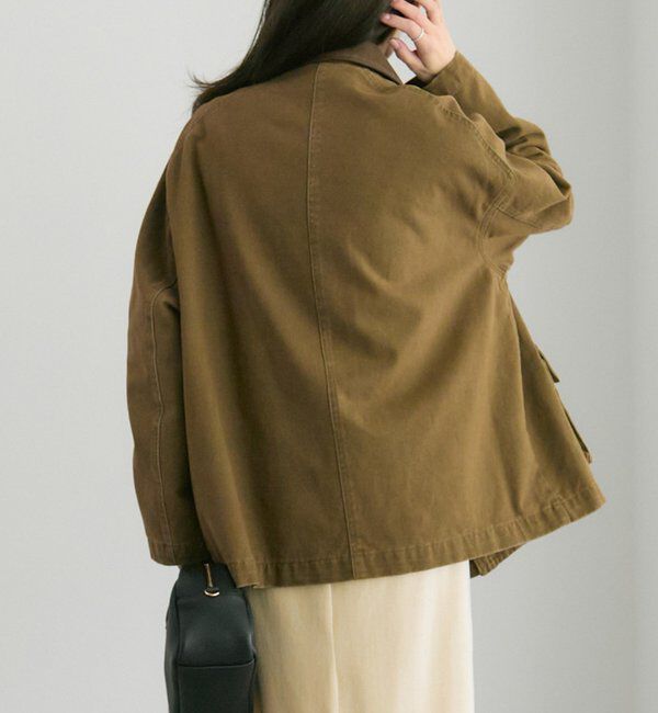 「フェイクレザー襟カバーオールジャケット」|テーラードジャケット|
