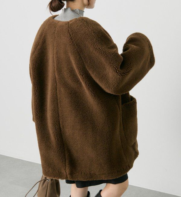  「リサイクルボアノーカラーコート」|ノーカラーコート|