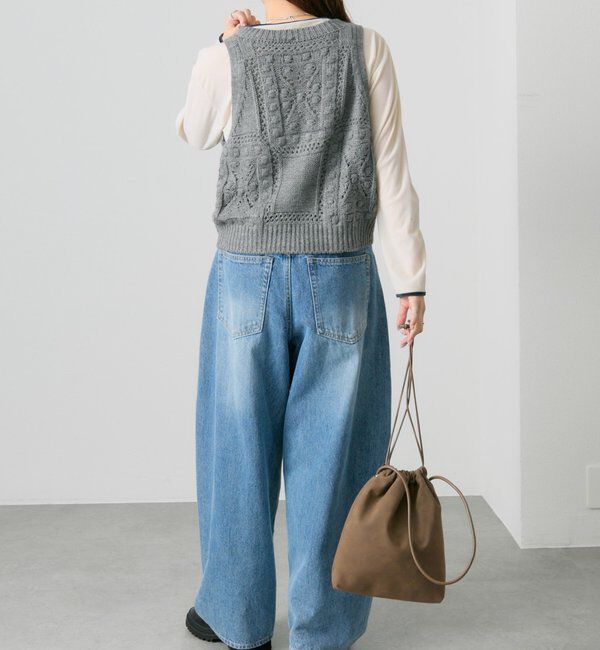  「ポップコーン編みニットベスト」|ニット・セーター|