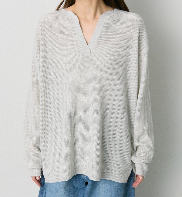  「キーネックワッフルニット」|ニット・セーター|