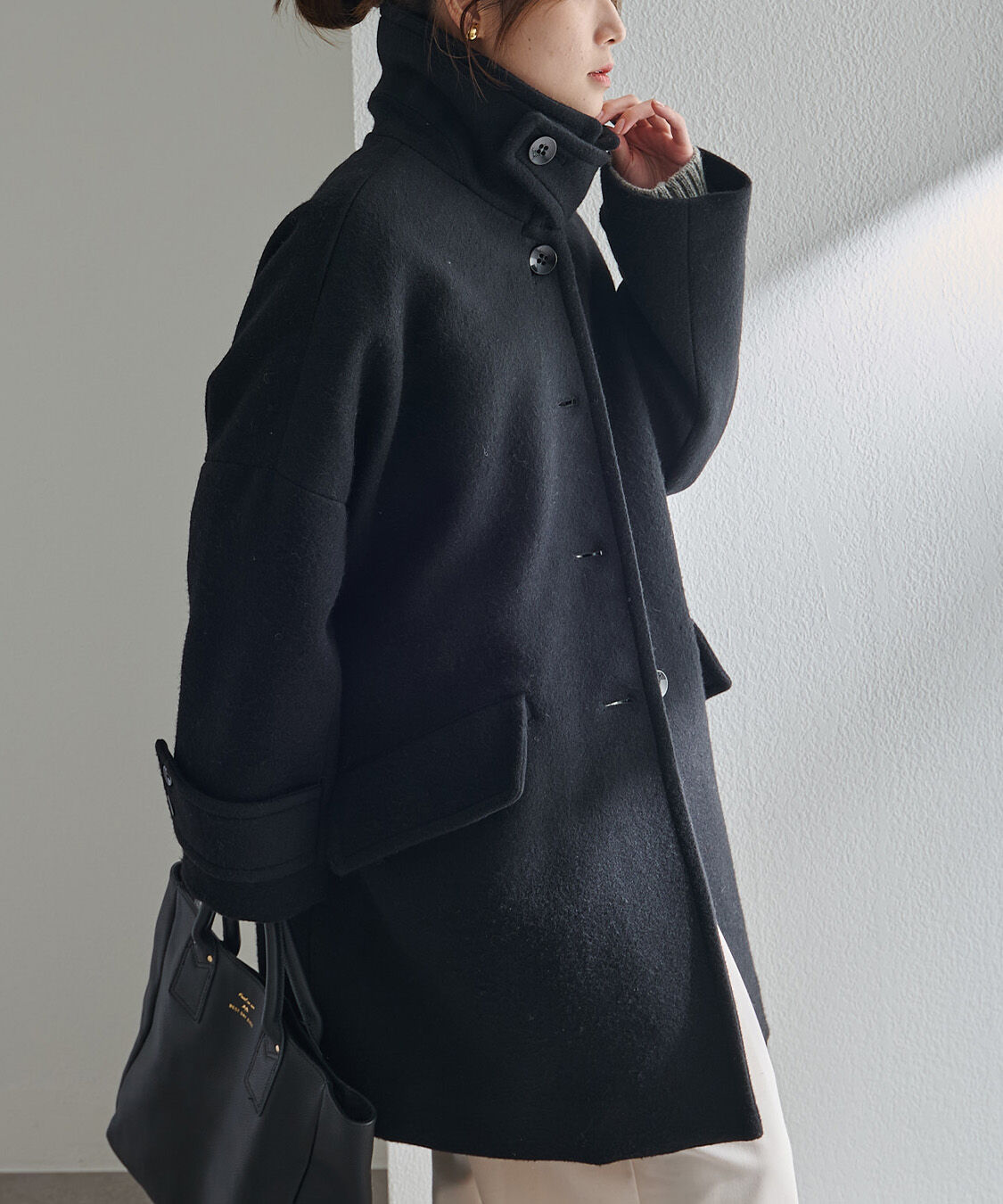  「【日本製】ビーバーウールステンカラーコート」|その他|