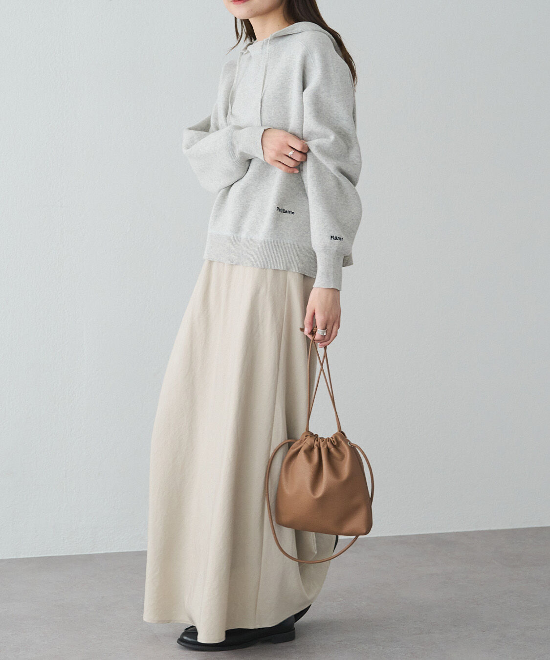  「スウェットライクダブルジャガードニットパーカー」|キャミソール|