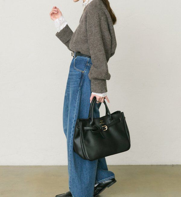  「ネップクルーネックニットプルオーバー」|キャミソール|