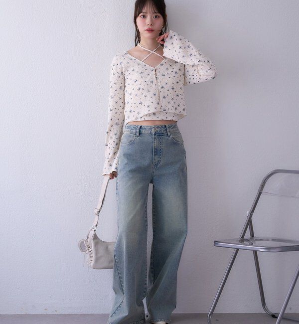  「〈S・Mサイズ展開〉ストレッチワイドデニム」|その他|