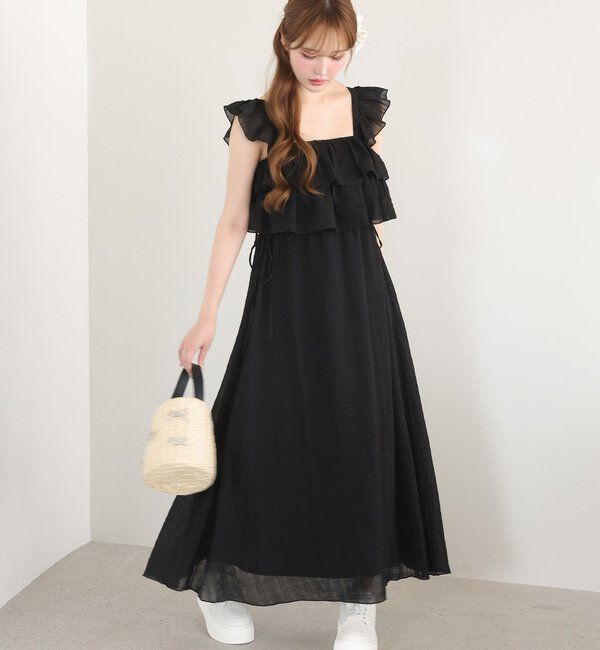  「【天使になれる!?】サイドリボンフリルキャミワンピ」|ワンピース|