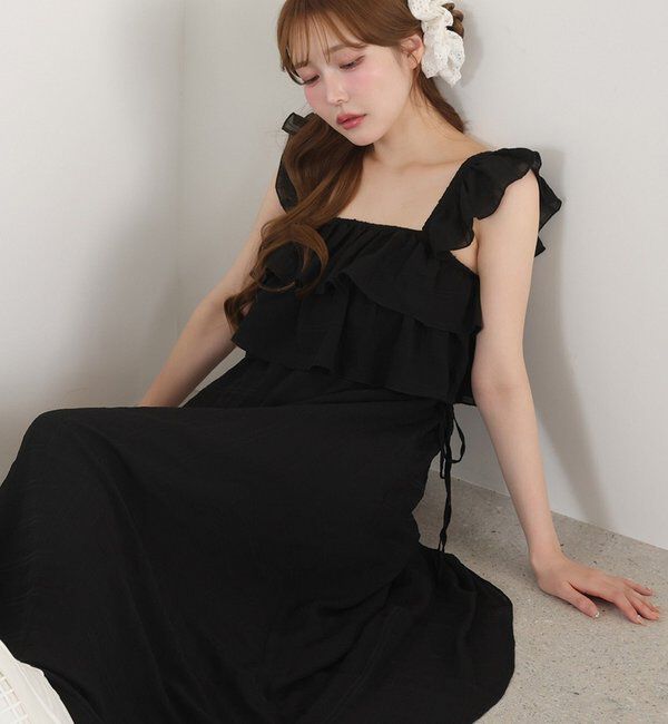  「【天使になれる!?】サイドリボンフリルキャミワンピ」|ワンピース|