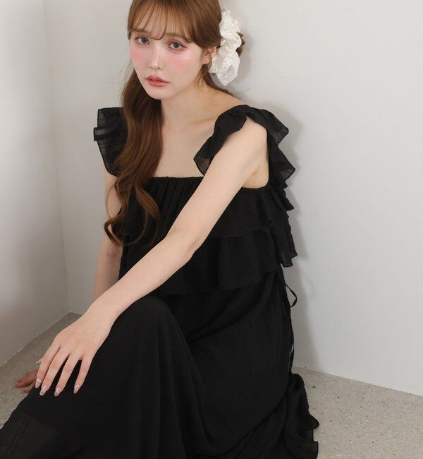  「【天使になれる!?】サイドリボンフリルキャミワンピ」|ワンピース|