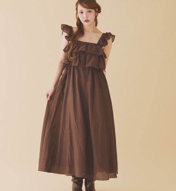  「【天使になれる!?】サイドリボンフリルキャミワンピ」|ワンピース|