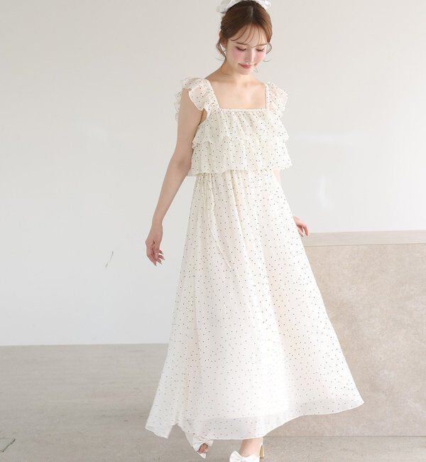  「【天使になれる!?】サイドリボンフリルキャミワンピ」|ワンピース|