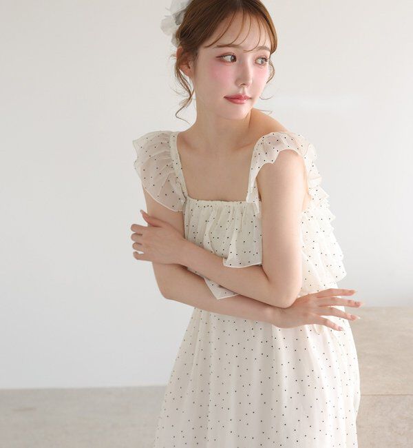  「【天使になれる!?】サイドリボンフリルキャミワンピ」|ワンピース|