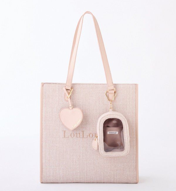  「【LouLoumei】／ハートチャーム付きトートバッグ／自立可能」|ショルダー・メッセンジャー|