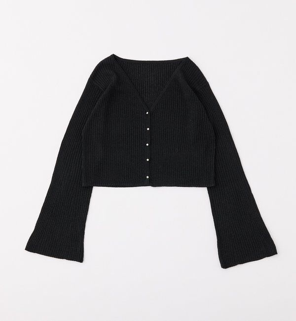  「ビジュー釦ラメシアーカーデ」|ニット・セーター|