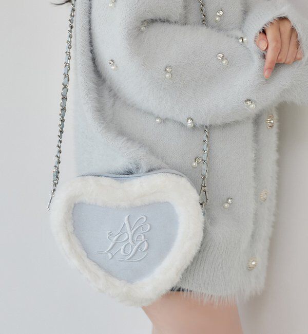  「ハートスエードロゴショルダーバッグ」|ショルダー・メッセンジャー|