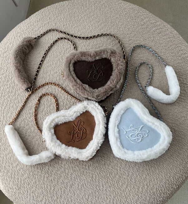  「ハートスエードロゴショルダーバッグ」|ショルダー・メッセンジャー|