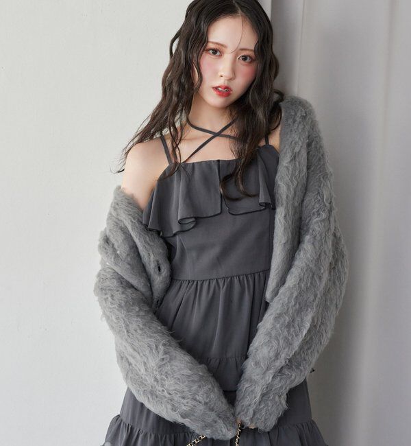  「ティアードフリルロングキャミワンピ」|ワンピース|