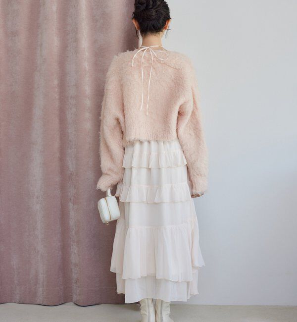  「ティアードフリルロングキャミワンピ」|ワンピース|