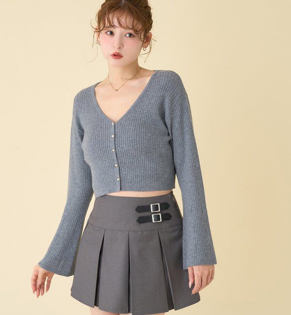  「ベル袖リブカーデ」|ニット・セーター|