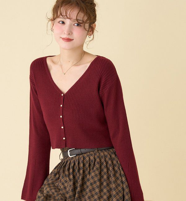  「ベル袖リブカーデ」|ニット・セーター|