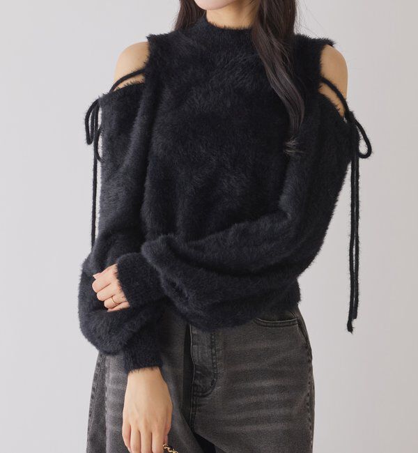  「2way肩あきシャギーニット」|ニット・セーター|