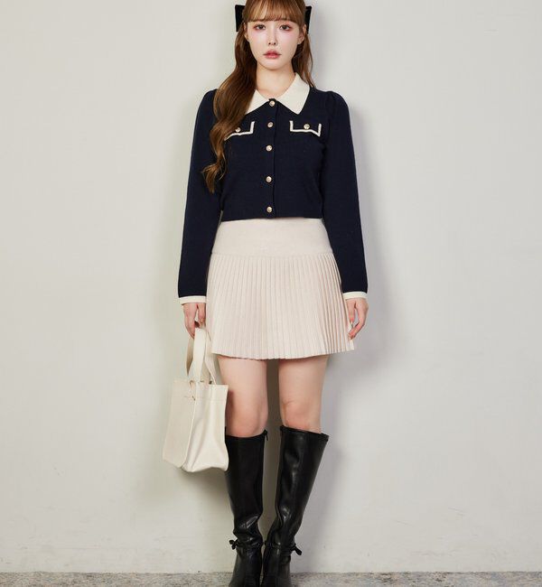  「【リボン取り外し可能】ポインテッドストレッチブーツ」|その他|