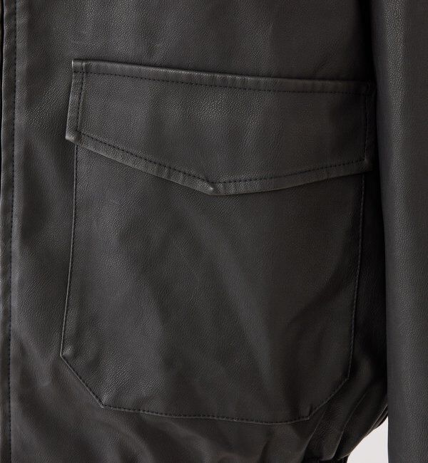  「ミドルエコレザージャケット」|ダッフルコート|