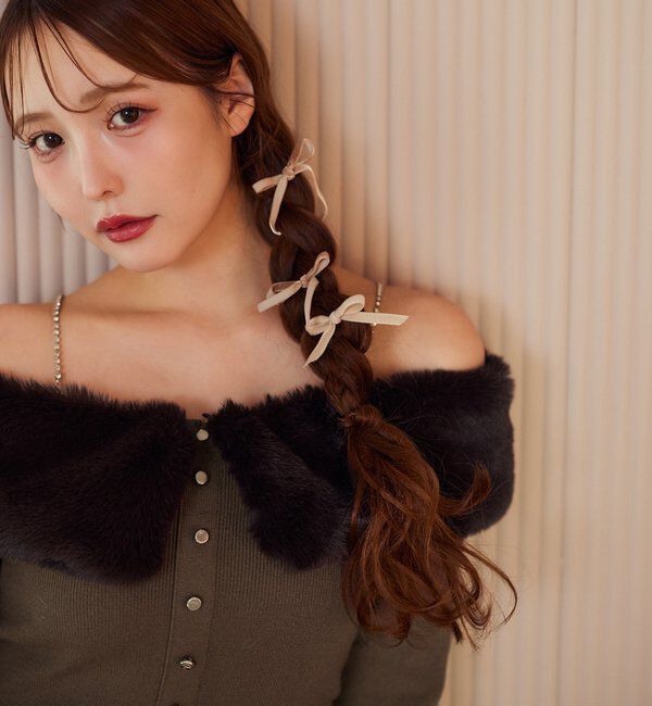  「【REVIVAL】ビジューファーニット」|ニット・セーター|