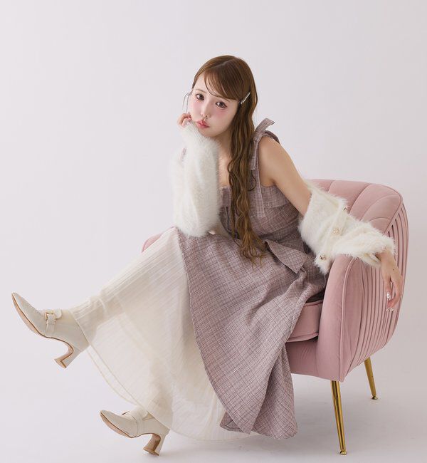  「【LouLoumei】異素材ミックスツイードセットアップ」|ワンピース|